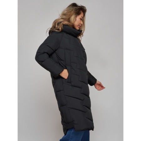 Coat insulated winter female, size 50, black color-8
