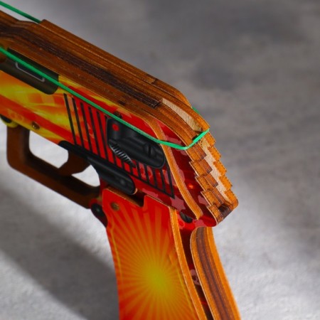 Wooden souvenir "Pistol-Razinokota" Orange-3