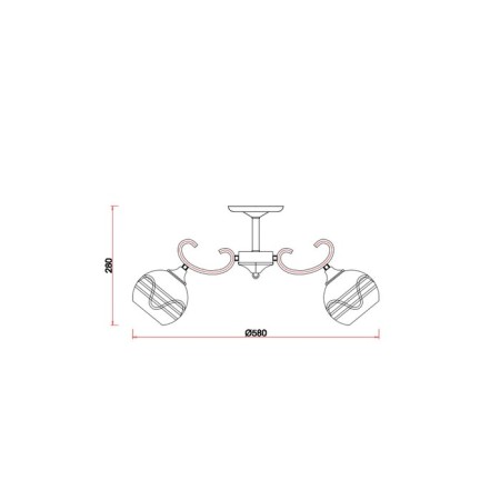 Ceiling lamp 3x60W E27, size 58x58x28 cm-5