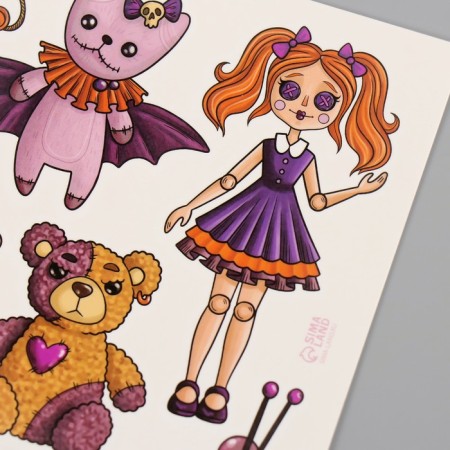 Tattoo on the body color "Toys" 10x10 cm-2