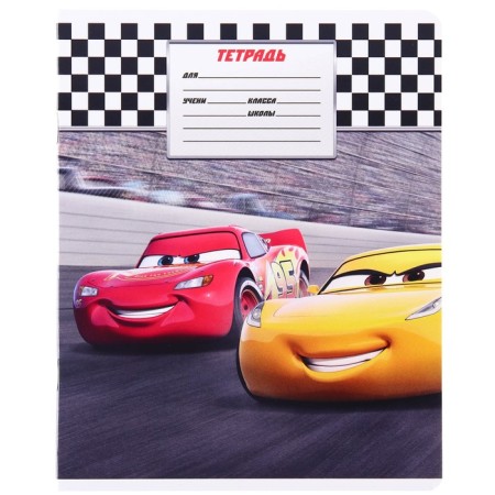 Notebook in a large cage 12 sheets, 5 types of mix, cover covering cardboard, cars-5