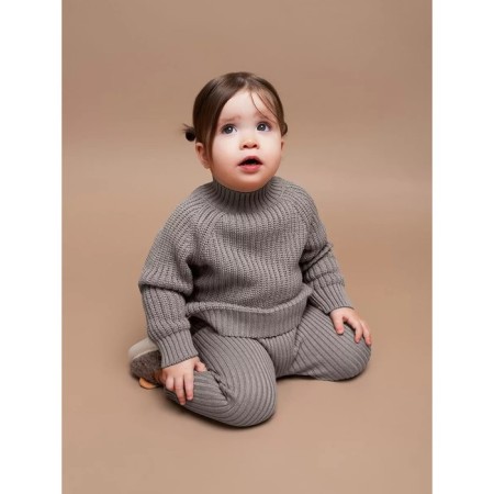 Sweater Children's Knitted Amarobaby Warm, height 92 cm, brown color-9