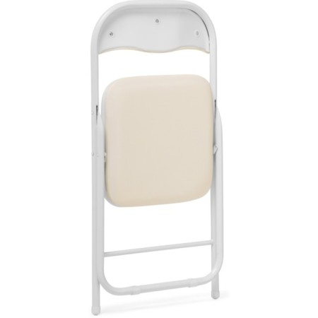 Fold 1 Metal Carcass chair, metal/eco -leather, white/beige 43x40x77 cm-4