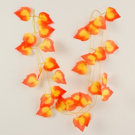 Decor "Girland from the leaves" Length: 2.4 m, width: 23 cm, yellow-red color-4