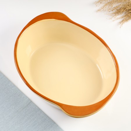 Baking capacity "Ovalnaya meal" 2.2l / 8.5x30x22cm, caramel-3