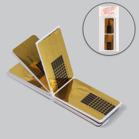 Forms for nail extension are narrow, 50 pcs, golden color-1