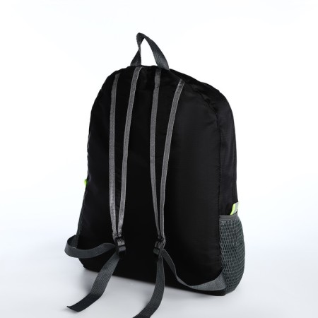 Folding backpack, lightning department, external pocket, 2 side pockets, black color-4