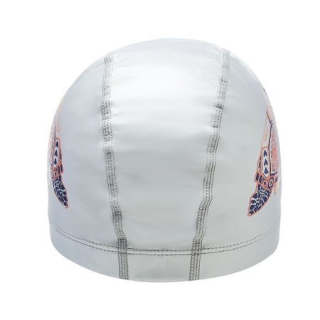 ATEMI Pu 305 swimming cap, fabric with a coating, white, print-3