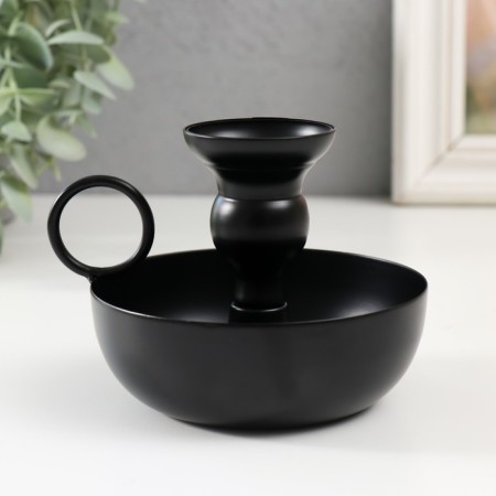 Summier Metal for 1 candle with a handle "Witte with a bowl" d = 2.6 cm black 10x10x8.5 cm
