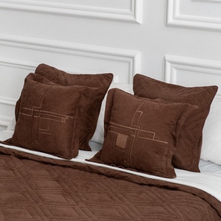 Cover with pillowcases "Bridget", size 230x250 cm, brown color-1