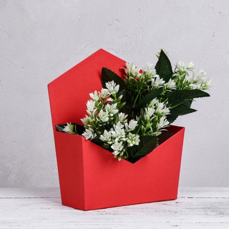 Traperture envelope is monophonic, red 19.5 x 23 x 8 cm