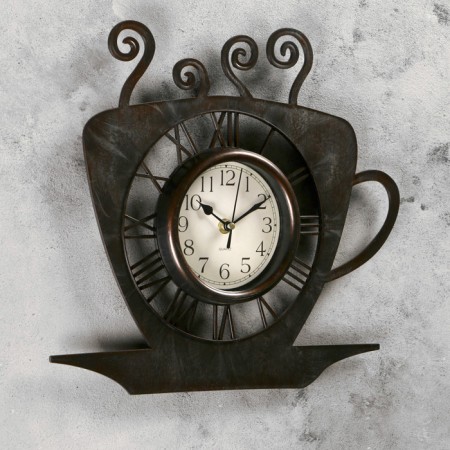 Wall clock, series: kitchen, "coffee cup", d-13.5 cm, 31 x 33 cm-1