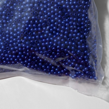 Beads No. 4 “Pearls”, 500 g (+/- 20 g), blue color-3