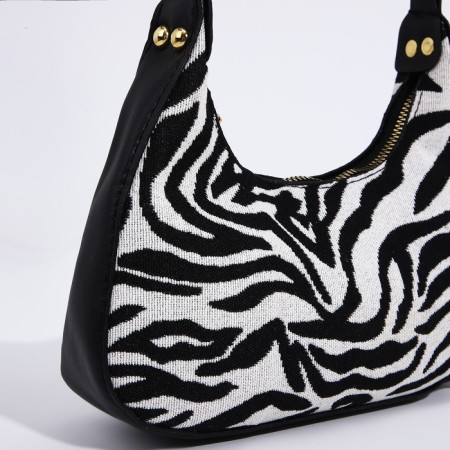 Women's textile bag, 20x23x5.5 cm, zebra-5