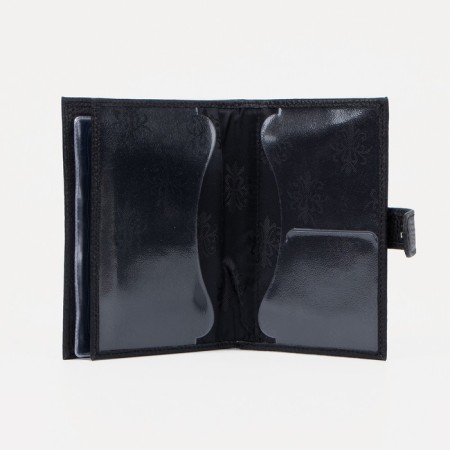 The cover on the button, for auto documents and passports, black color-1