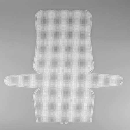 Canvas-base for embroidery bags, plastic, 47 × 45 cm, 2 × 2 mm, white color-1