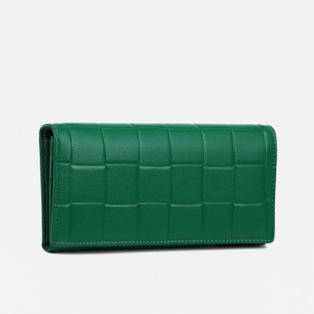 Women's wallet on magnets, green color