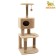 Complex for cats with a claw, corner, 55 x 55 x 130.5 cm, fur, jute, beige