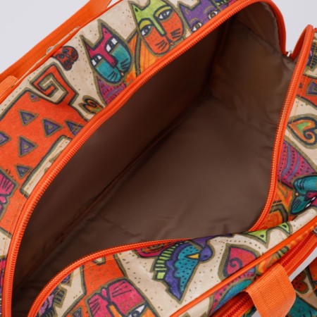 Road bag with lightning, 2 outer pockets, long belt, orange color/multi -colored color-2