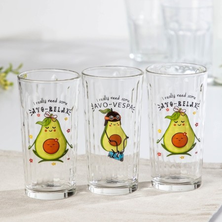 A set of glasses "Avocado", 230 ml, 3 pcs, Mix drawing-5
