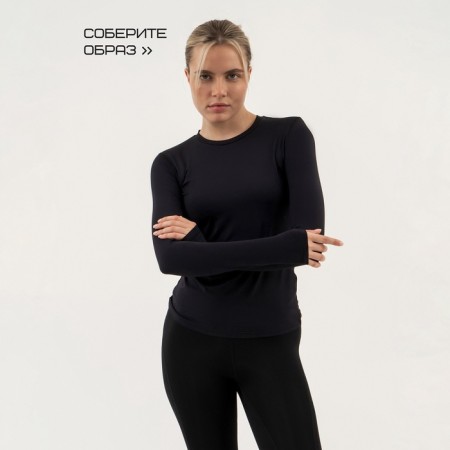 Rashgard women with a long sleeve, basic, size L (48), black color-8