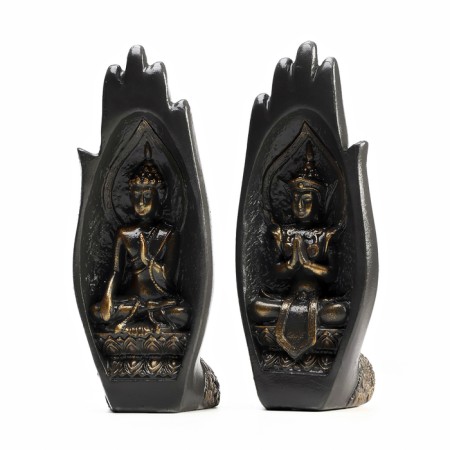 Set of figures "Buddha in the hands" Black-gold, 21cm-1