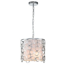 Suspended Indigo lamp, 13010/3p Nickel. 3x60W, E14, 350x350x335/1200 mm, white color