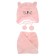 Children's knitted set for girls: hat and snood, size 48, light pink color