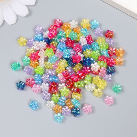 Beads for creativity plastic "Flower. Multi-colored mother of pearl" NR 20 g 0.7x0.7x0.4 cm