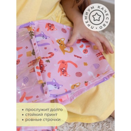 Pockets in the kindergarten "Kitty", 83x24 cm, for a children's cabinet, pink-7