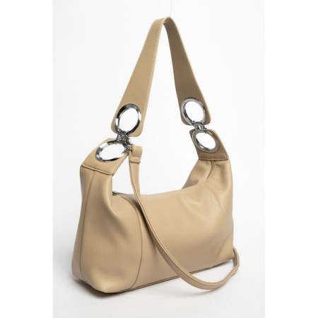 Gobo bag female, eco -leather, ludor beige, 40x11x22 cm-1