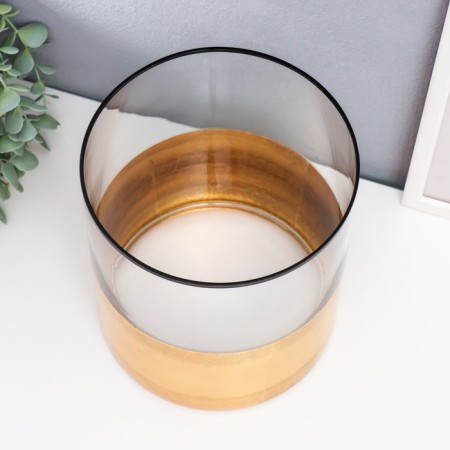 Glass of glass for 1 candle "Sands" gold 20x18x18 cm-2