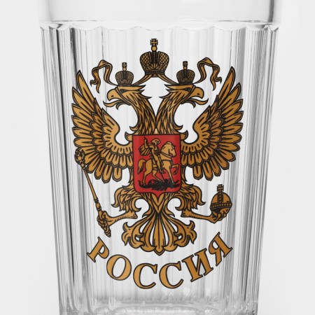 Стакан гранёный «Герб России», 250 мл-1