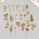 Plastic stickers "Autumn flowers. Yellow" set 40 pcs 15x8 cm