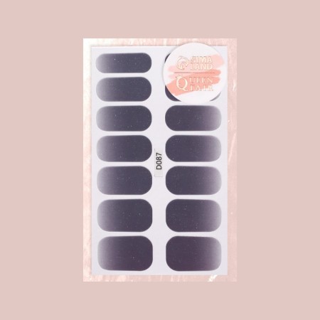 Manicure films, 14 pcs, with sparkles, graphite color-3
