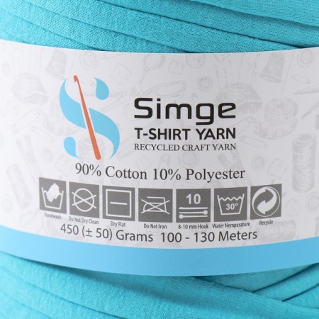 Knitted yarn secondary 90% cotton, 10% p/e, 100m/450 ± 50 g (turquoise)-3