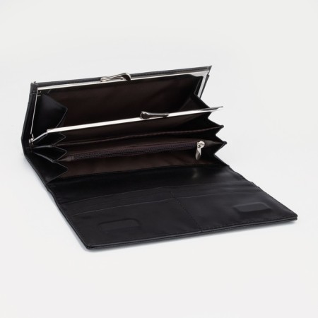Women's wallet on magnets, black color-2