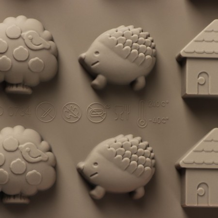 Form for jewelry "Forest Tale", silicone, 22 × 19 × 1.5 cm, 20 cells, gray color-3