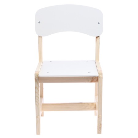 Wooden chair, children's, adjustable, white color-1