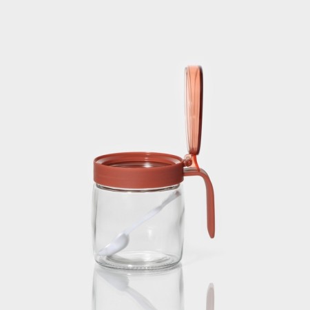 Glass sugar tower with a spoonful of the Coral shares, 8 × 11.5 cm-4