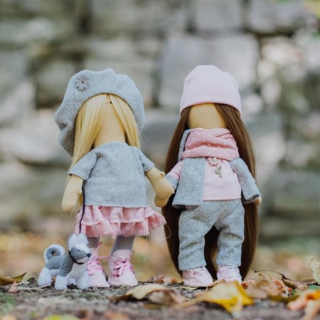 Sew for sewing. Interior dolls "Girlfriends Vika and Nicky- for a walk", 30 cm-4