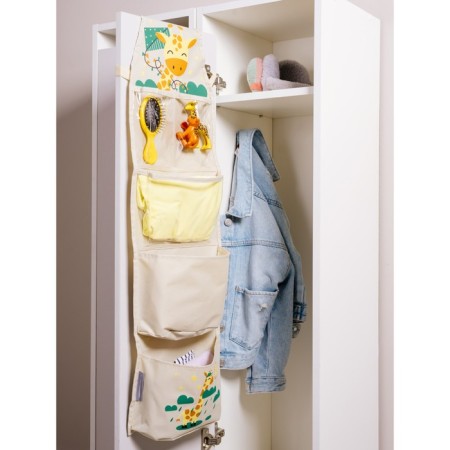 Pockets in the kindergarten "Giraffe", for a children's cabinet, 83x24 cm, beige-9