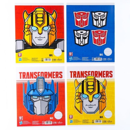 A set of notebooks 10 pieces, 18 sheets, in lin, covered paper cover, transformers-2