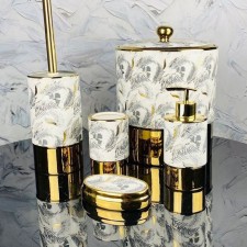 A set of accessories for the bathroom Lenardi, porcelain, 5 items