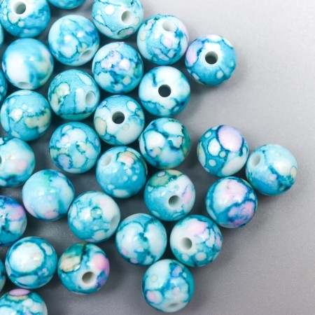 Beads for creativity plastic "Marble. Blue" d = 0.8 cm set 20 grams