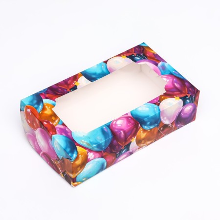 Folding box with a window for marshmallows "Balls", 25 x 15 x 7 cm-3