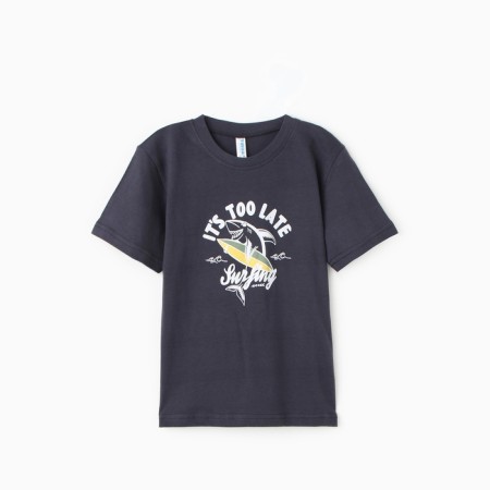 T-shirt for a boy, dark gray color, height 140 cm