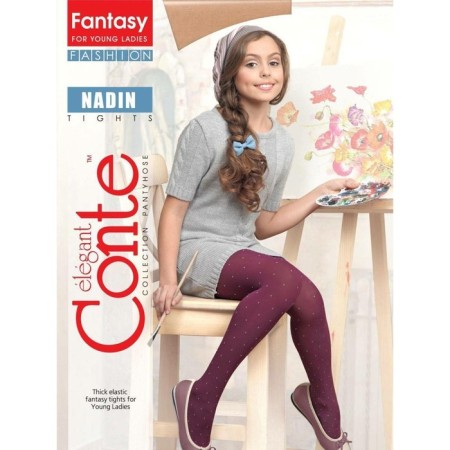 Children's tights with a drawing “Points” Conte Elegant Nadin, height 146-152 cm, Grafit color-2