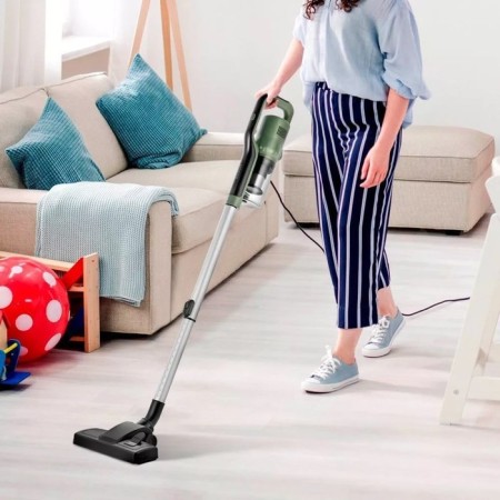 Vacuum cleaner KitFort KT-5237, vertical, 450 watts, 0.6 l, black and green-1