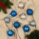 Set of balls plastic D-5.5 cm, 9 pcs "midnight" strips, blue silver